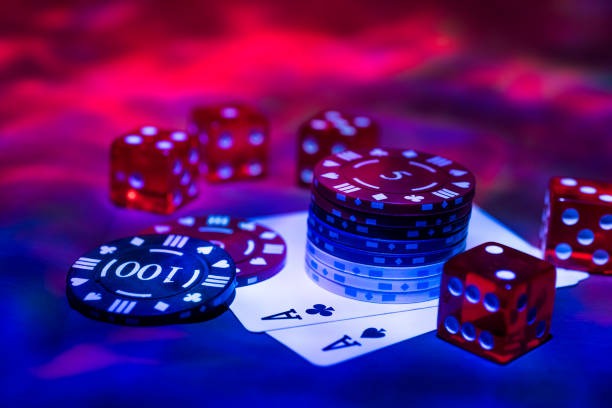 Live-dealer blackjack table with dealer and card shoe